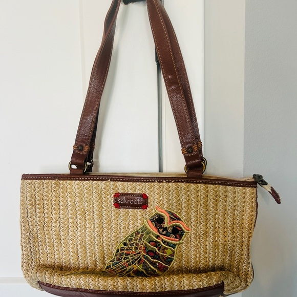 Sakroots Handbags - Sakroots Brown and Tan Owl Embroidered Shoulder Bag
